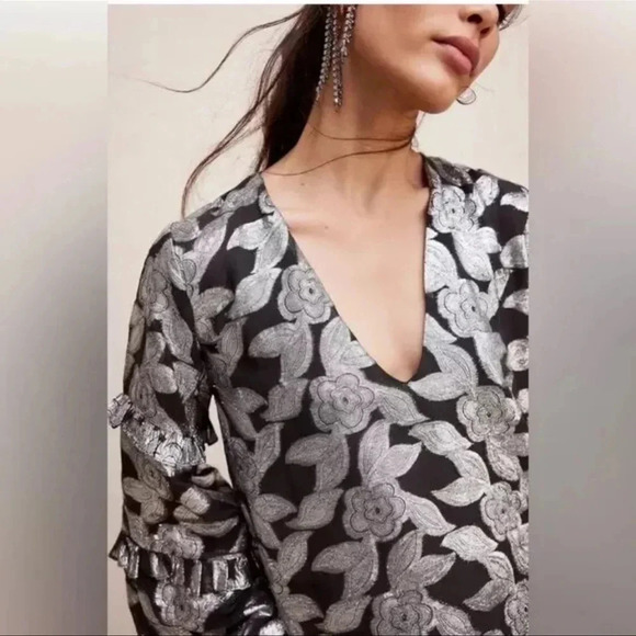 NWOT Jen's Pirate Booty/Free People Rising Star Metallic Mini Dress XS - Picture 2 of 11